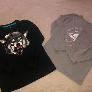 2 Boy long sleeve shirts size 7